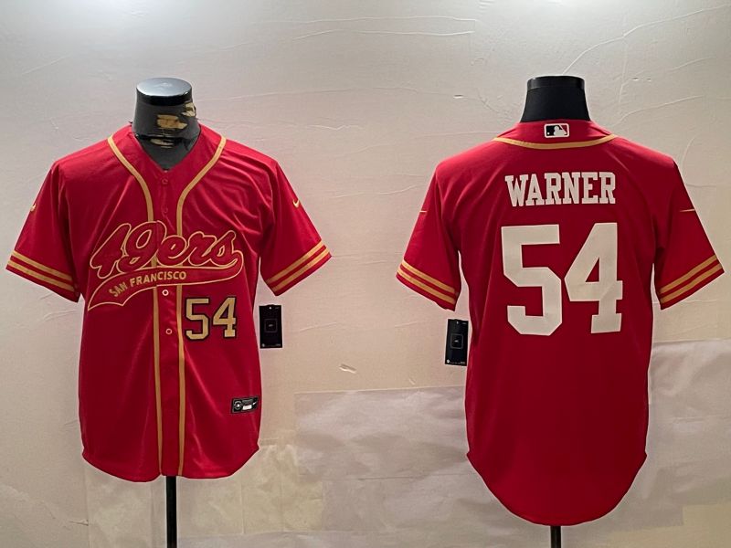 Men San Francisco 49ers #54 Warner Red Joint Name 2024 Nike Limited NFL Jersey style 12094